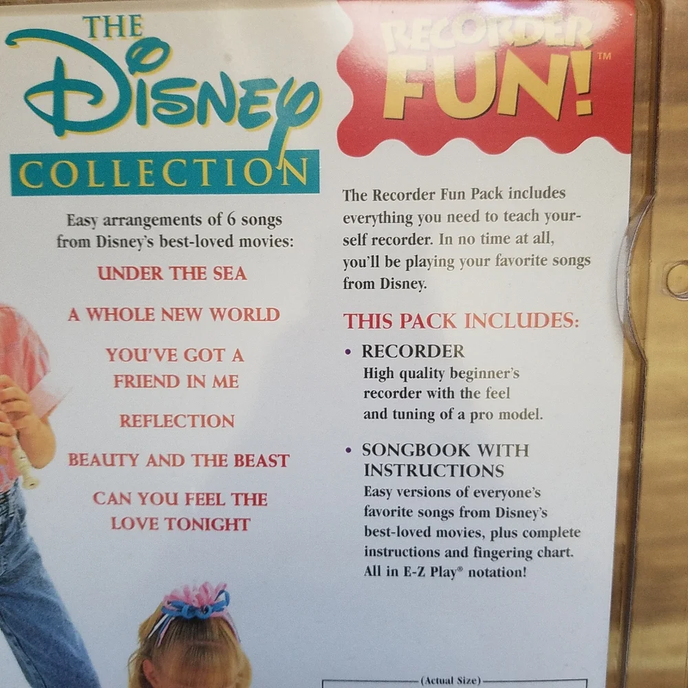 Disney Collection Songbook with Yellow Recorder Music Instrument Set Ages 3-8